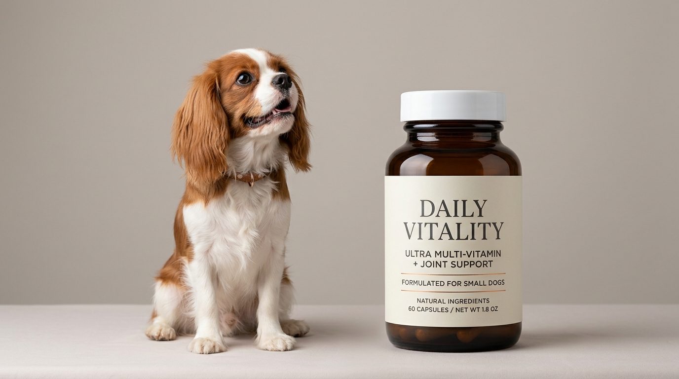 Pet supplements and puppy milk formula bottles